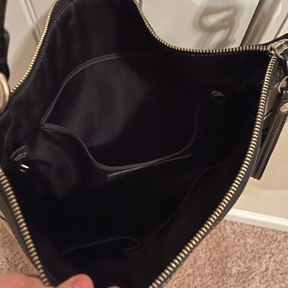 Coach Vintage Black & Gray Signature shoulder bag, leather/canvas, serial number - Picture 4 of 13